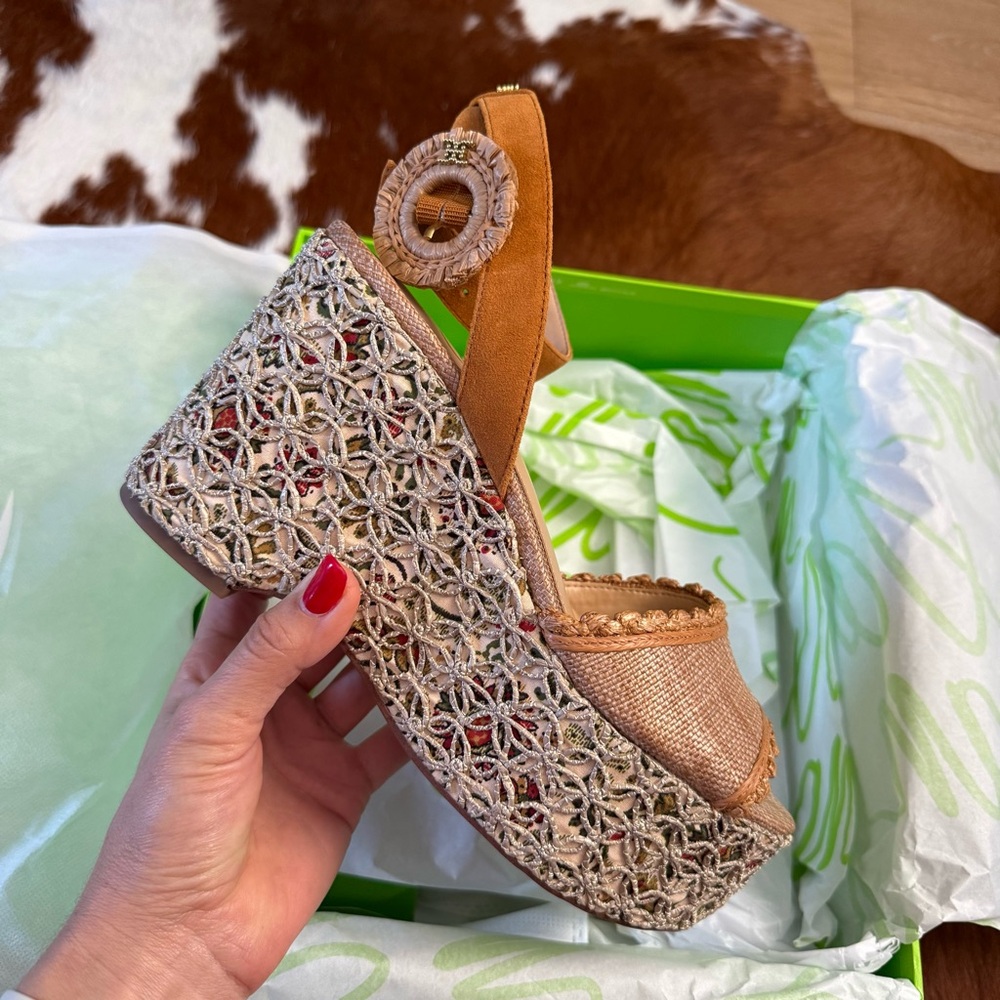 Sam Edelman Women's Amber Two-Piece Sculpted Platform Wedge Sandals Size 8.5 New - Picture 3 of 11